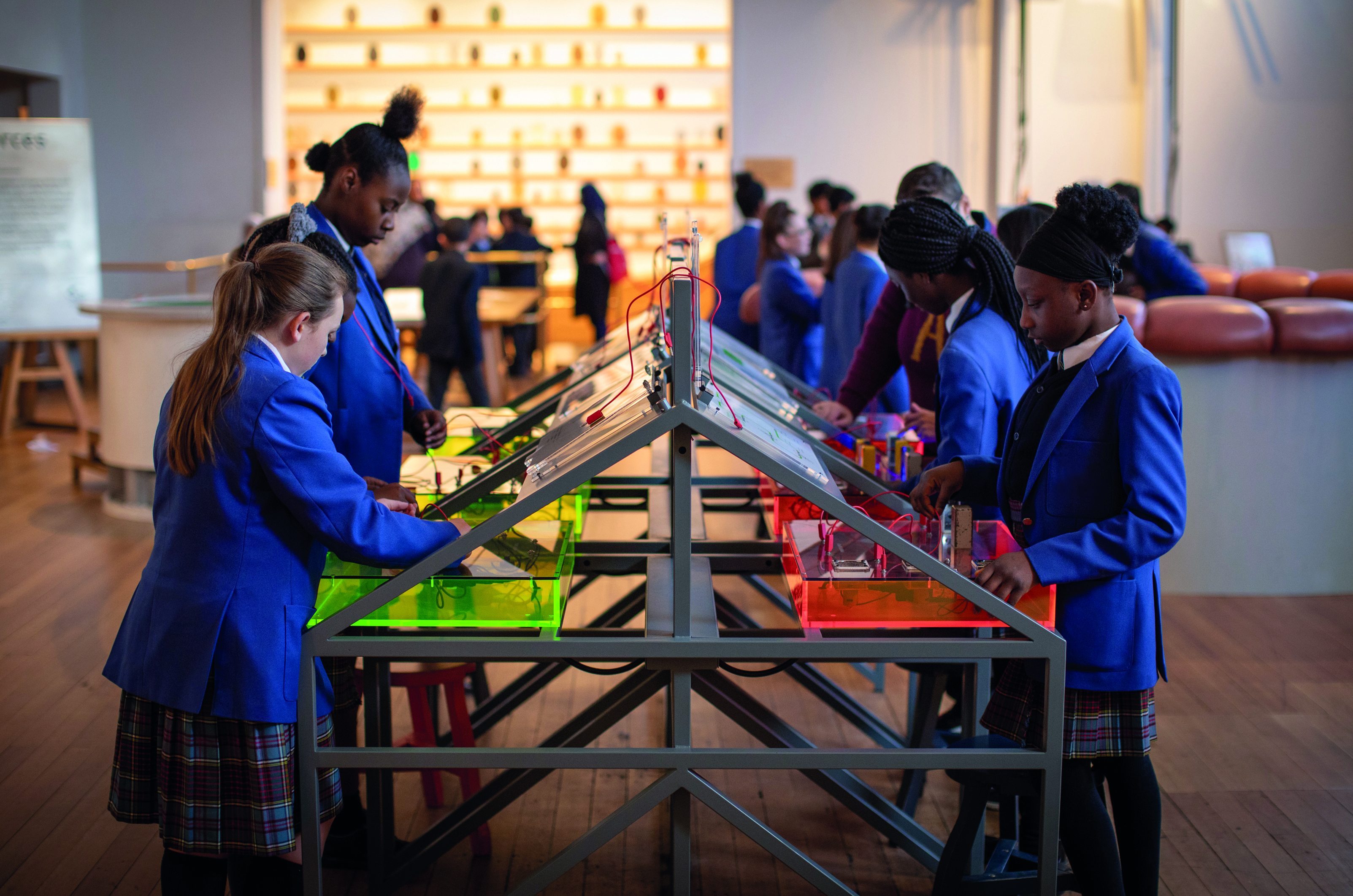 group of school children doing an activity