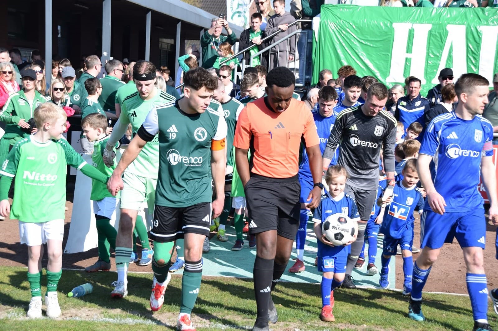 football team on pitch