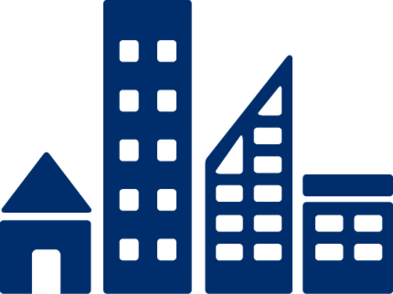 icon with buildings representing households