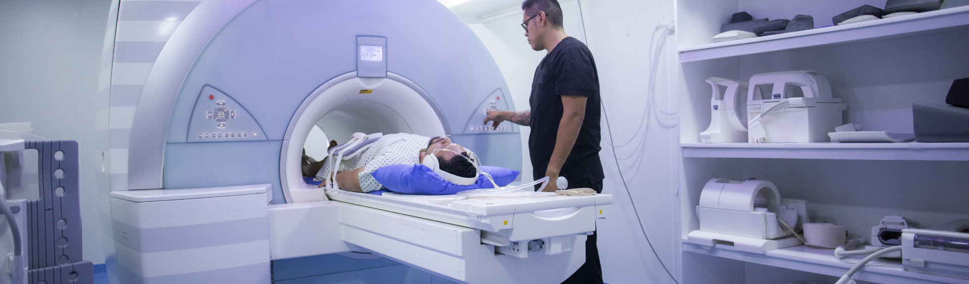 patient on PET scanner